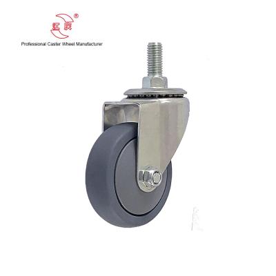 China Traditional JQ Caster 3 Inch Soft Silent Bearing Swivel TPR Furniture Caster Wheel for sale