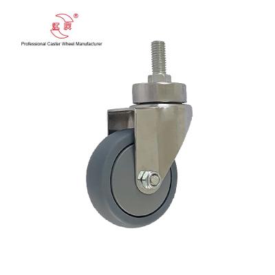 China JQ Traditional Caster 100mm Gray TPR Mute Furniture Caster Wheel For Hospital Trolley for sale