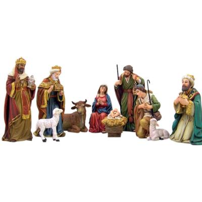 China Europe Nativity Hand Painted Christmas Set Manger Scene Large Nativity Figures for sale