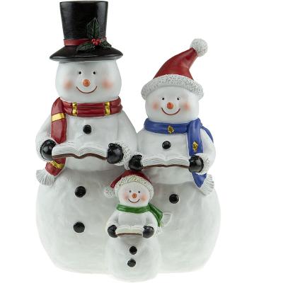 China Europe Christmas Decorations Snowman Family Statue Hand Painted Table Decor for Kitchen Fireplace Office Party Home Decorations for sale