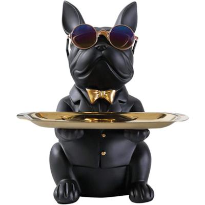 China Cool Statue Figurine Europe Coin Bank Bulldog Desk Decorations Fruit Storage Tray Gift Fashion Sculpture Desk for Home, Living Room for sale