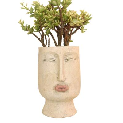 China Europe Head Planter Face Flower Pot Plant Succulent Pots Indoor Outdoor With Drainage Hole for sale