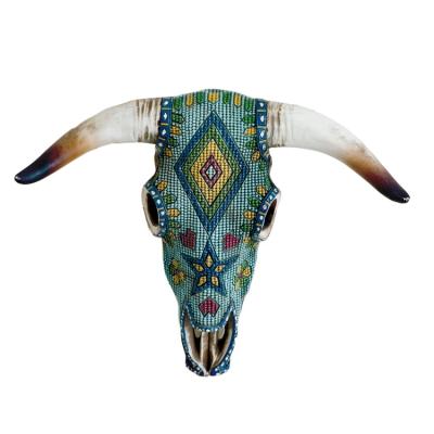 China Wholesale Europe Faux Taxidermy Wall Hanging Longhorn Horns Resin Cow Skull for sale