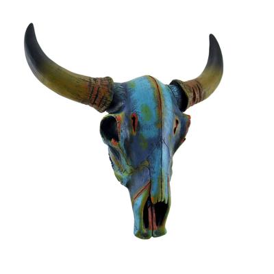 China Wholesale Wall Mounted Animal Head Statues Resin Cow Skull From Europe for sale