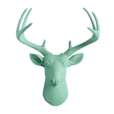 China Wholesale Resin Animal Multicolor Deer Decor Wall Mount Scupture Europe Head Decoration for sale