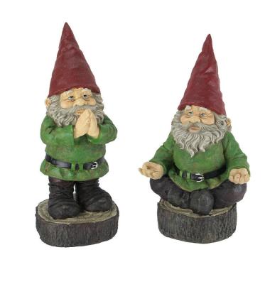 China Europe Resin 16 Inch Art Decoration Zen Yoga Garden Gnomes Peaceful Namaste Lawn Statues for sale