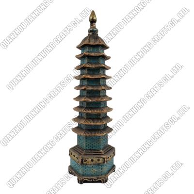 China Custom Designer Resin Modern Europe Table Decor Sculpture Garden Tower Home for sale