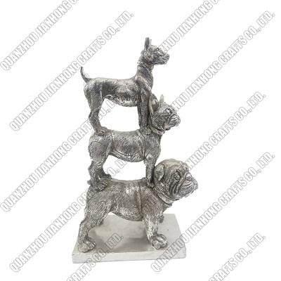 China Europe black dog OEM resin miniature animal wholesale custom figurines home decor for table top for sale