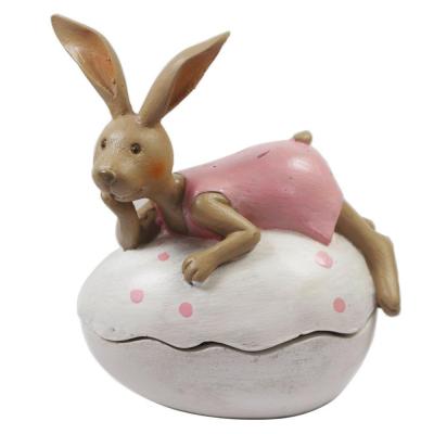 China Rustic Bunny Rabbit Figurine Statue Spring Easter Egg Party Decor Country Europe Easter for sale