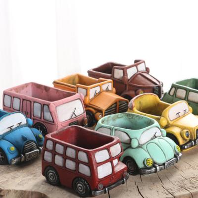 China China factory wholesale cement planter car shaped flower pot for sale