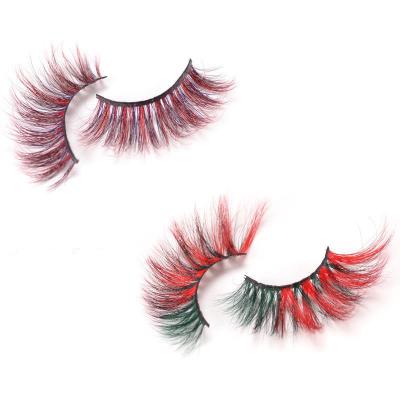 China Professional Quality Reusable Magnetic Mink Eyelashes 25mm Colorful Tapered Popular Manufacture for sale