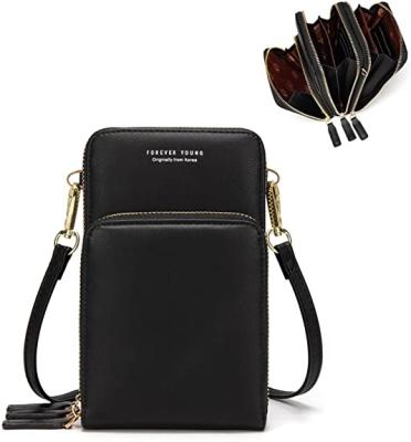 China Small Waterproof Cross - Body Cell Phone Purse for Women 2022, Mini Messenger Shoulder Handbag Pocket Wallet with Credit Card Slots for sale