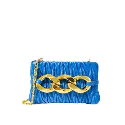 China 2022 Fashion 2022 Fashion Women's Unique Chunky Chain Pouch Bag Clutch Handbag Purse Mini Small Bag Gold Shoulder Ruched Chain Ladies for sale