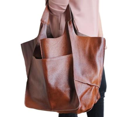 China More designs check our 2022 yupoo website Retro Large Capacity Tote Women Handbags Designer Luxury Large Capacity Soft Leather Shoulder Bag Customer Purses for sale