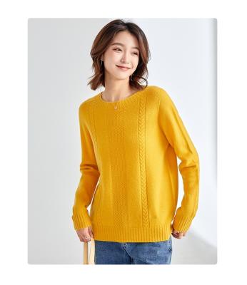 China Anti-Wrinkle Service High Quality O-Neck 100% Merino Wool Sweaters For Ladies for sale