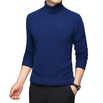 China Anti-Wrinkle Turtle Neck Solid Color Knitted Wool Long Sleeve Slim Fit Designer Sweaters For Men for sale