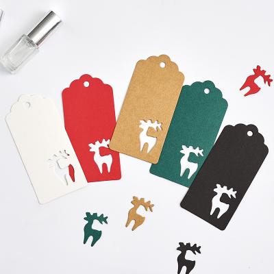 China Sustainable 100 pcs /pack Recycled Design Paper Christmas Die Cut Hang Tags for sale