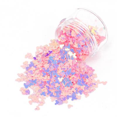 China Abrasion Resistance Flat Bear Shape Laser Sequins Sequins For Shaker Card for sale