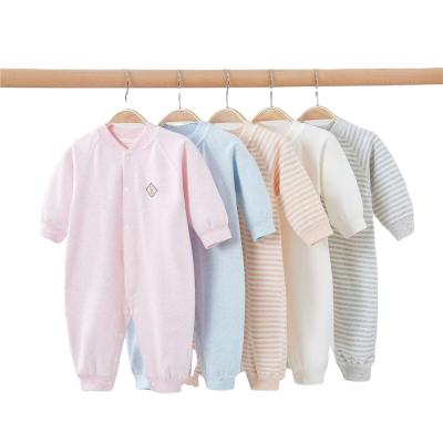 China Custom logo baby rompers fall style baby clothes rompers button up 100% cotton baby clothes baby rompers for sale