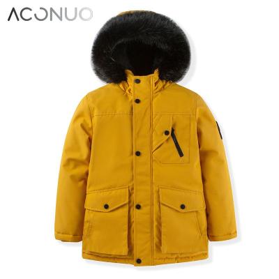 China Anti-Wrinkle YAJIANUO Customized Boy Wear Casual Stripper Thermal Lightweight Padded Jacket With Fur Hoodie for sale