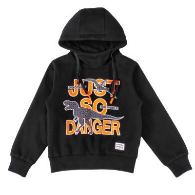 China Factory custom printing YAJIANUO anti-pilling boys black hoodie kids dinosaur hoodie teenage clothing spring empty autumn for sale