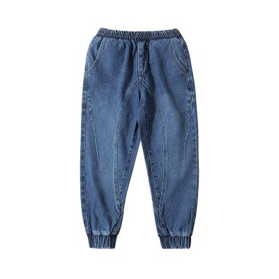 China Custom Color Fade Proof YAJIANUO Factory Boys Kids Basic Jeans Pants Elastic Waist Toddler Denim Pencil Pants For Kids for sale