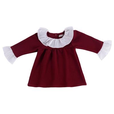 China YAJIANUO Washable Factory Custom Girls Lace Up Collar Dress Baby Big Bubble Sleeve Toddler Girls Dresses for sale