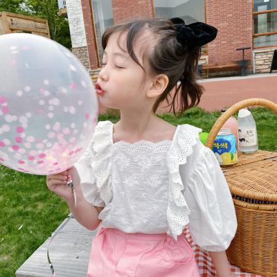 China YAJIANUO Factory Toddler T-shirts High Quality Custom Made Anti-Shrink Girls Short Cotton Girls T-shirt Lace Up T-shirt for sale