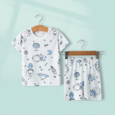 China YAJIANUO Custom Logo Baby Breathable Summer Sleep Unisex Infant Wear Two Pieces Breathable Bamboo Baby T-shirt Pajamas And Panties for sale