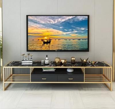 China Hotel 3 Drawer TV Cabinet 200*40*45cm Marble Top TV Stand for sale