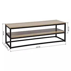 China 2 Shelves Metal Frame Living Room Furniture 120x40x42cm With Storage for sale