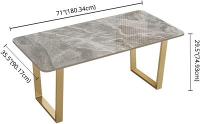 China Grey Retro Nordic Style Dining Table And Chairs , Modern Metal Base Dining Table for sale