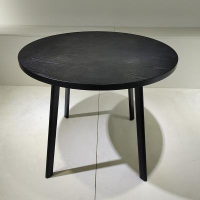 China Restaurant Kitchen Black Wooden Round Table 90*90*75cm Fine workmanship for sale