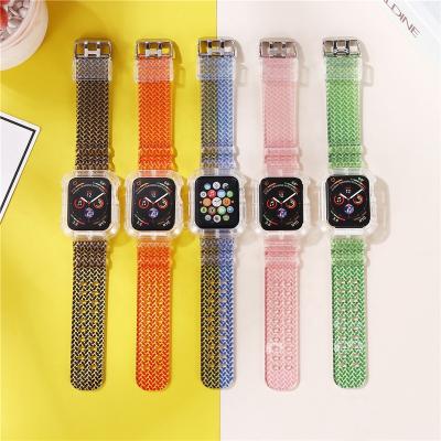 China 2021 Newest TPU Wrist Watch Strap Sports Strap For Apple Watch Band Se 1 Series 6 Silicone 2 3 4 5 Transparent For iWatch 6 Strap 38/40mm 42/44mm Wirst for sale