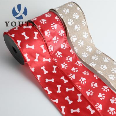 China High Tenacity Customized Crafts 6.3cm Easter DIY Ribbon Decoration Easter Printed Flex Ribbon For Wrapping for sale