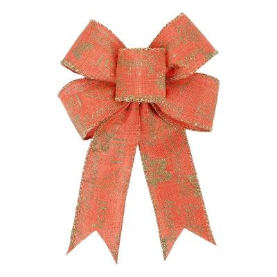 China Wholesale Viable Gift Harvest Festival Stripe Ribbons Wired Christmas Party Decoration DIY Bowknot Cloth Ribbon for sale