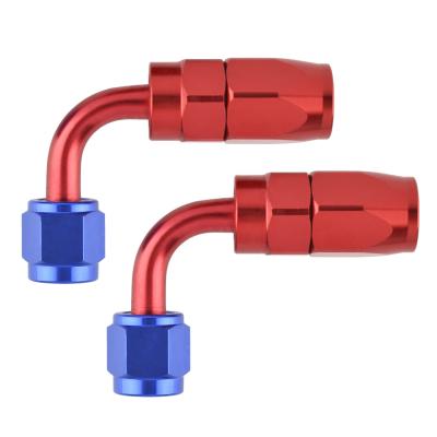 China Aluminum AN4 Swivel Fittings 90 Degree For Oil Cooler Pipe Connection for sale