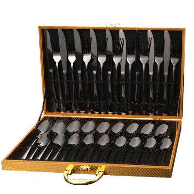 China Manufacturer 36 PCS 1010 Hot Selling Spoon Knife Fork Mirror Disposable Gold Stainless Steel Polishing Hotel for sale