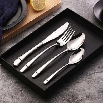 China Disposable Custom Mirror Hotel Dinner Spoon Stainless Steel Cutlery Set Silverware Polishing Gold Disposable Flatware and Fork Knife for sale