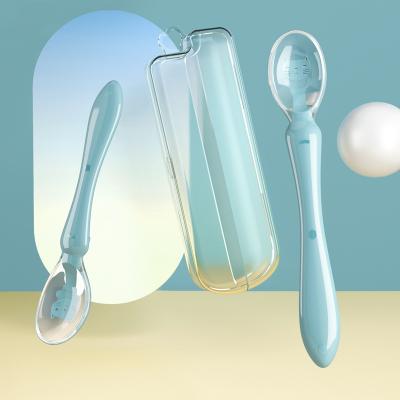 China Durable baby self-eating tools are soft and easy to clean eco-friendly baby self feeding spoon for sale