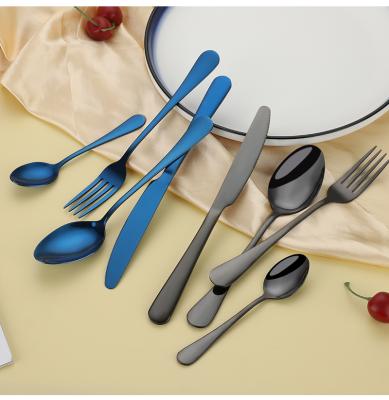 China 2022 Disposable New Stainless Steel Dinnerware Spoon And Fork Knife Customized Logo Mirror Polishing Luxury Cutlery for sale