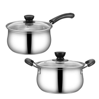 China Popular high quality viable stainless steel milk pan pot induction cookware 16 cm stock pots wholesale for sale