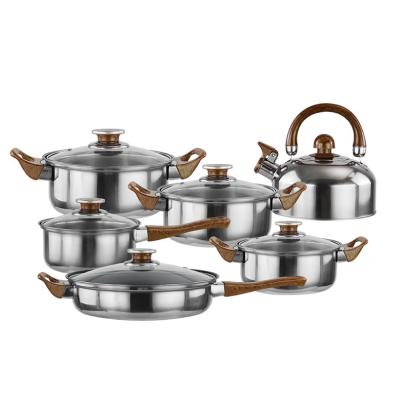 China 2021 Workable 12 pieces of stainless steel kitchenware professional non stick pots and pans cookware sets kitchen tableware for sale