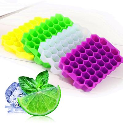 China Custom Silicone Reusable Colorful Baby Food BPA Free 37 Holes Silicone Household Factory Freezer Containers Logo Ice Tray for sale