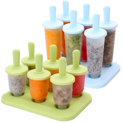 China Popular Ice Cream Tube In Asia Household Tray Colorful Safety Reusable Plastic Maker Set Mold For Ice Cream for sale