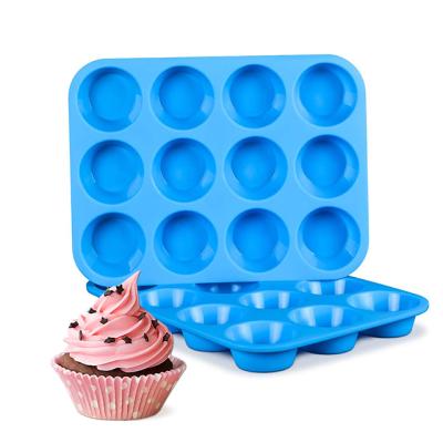 China Cake making colorful household chocolate candy cake bun cup mold whosale factory tray silicone bakeware for sale