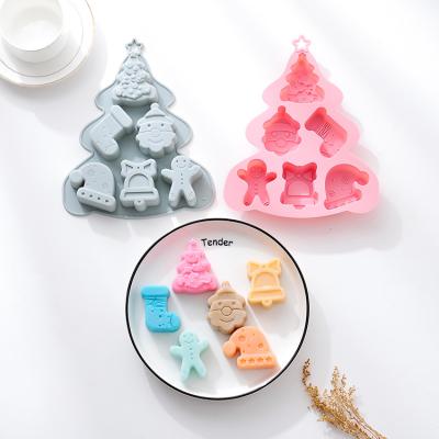 China Viable Hot Selling Chocolate Bakeware Festival Decoration Dessert Tools Silicone Christmas Tree Cake Mold for sale