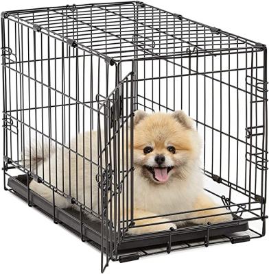 China New Year 2022 Breathable Mid West Houses For Single Pets And Double Door For Medium And Small Dog Crates Pet Cage for sale