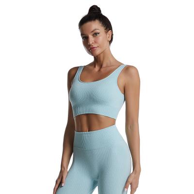 China 2021 Breathable Yoga Sports Bra And Activation Clothes Girls Rib Yoga Suit New Fashion Yoga Pants Shorts for sale