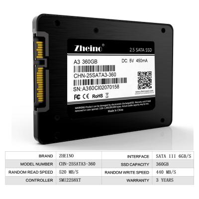 China 360gb A3 2.5 Inch SATA SSD Sata III 3D Nand SSD Drive Internal Solid State Drive for sale